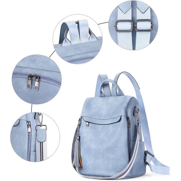 Backpack Purse for Women,PU Leather AntiTheft TravelBackpack Purse Shoulder Bags